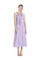 Lilas Trapèze Licou Mousseline Courte Robes demoiselle d'honneur / Robes de cocktail Prix Réduit