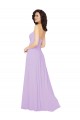 Lilas Trapèze Sans bretelle Mousseline Longue Robes demoiselle d'honneur Prix Réduit