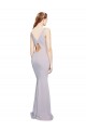 Lilas arctique Sirène Col V Crêpe Stretch Longue Formelles Robes demoiselle d'honneur / Robes de soirée / Robes de bal Prix Réduit