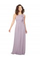 Lueur rose Trapèze Licou Mousseline Longue Robes demoiselle d'honneur Prix Réduit