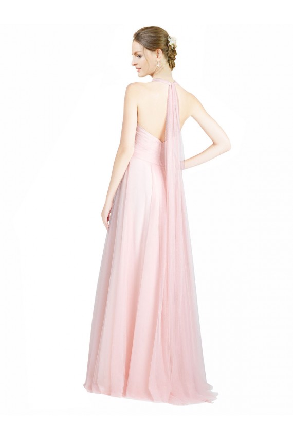 Menthe verte Trapèze Bretelles spaghetti Tulle Longue Robes demoiselle d'honneur Prix Réduit