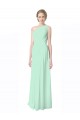 Menthe verte Trapèze Mousseline Longue Robes demoiselle d'honneur Prix Réduit