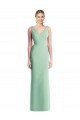 Menthe verte Trompette Col V Mousseline Longue Robes demoiselle d'honneur Prix Réduit