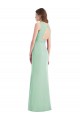Menthe verte Trompette Col V Mousseline Longue Robes demoiselle d'honneur Prix Réduit