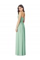 Menthe verte Trompette Sans bretelle Mousseline Longue Robes demoiselle d'honneur Prix Réduit