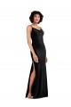 Noir Colonne Velours Stretch Longue Formelles Robes demoiselle d'honneur / Robes de soirée / Robes de bal Prix Réduit
