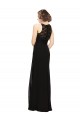 Noir Fourreau Col Haut Mousseline Dentelle Longue Robes demoiselle d'honneur Prix Réduit