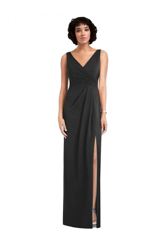 Noir Fourreau Col V Spandex Longue Formelles Robes demoiselle d'honneur / Robes de soirée / Robes de bal Prix Réduit