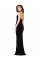 Noir Fourreau Licou Col Haut Velours Stretch Longue Robes demoiselle d'honneur / Robes de bal Prix Réduit