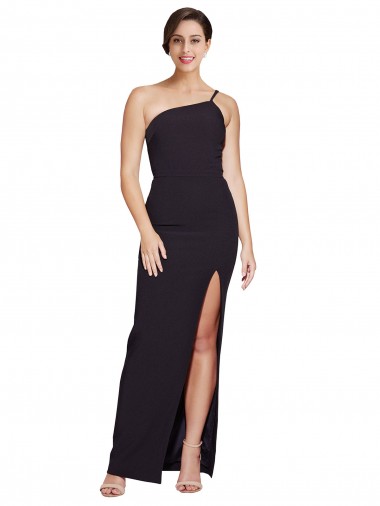 Noir Fourreau Sans bretelle Crêpe Stretch Longue Formelles Robes demoiselle d'honneur / Robes de soirée / Robes de bal Prix Réduit
