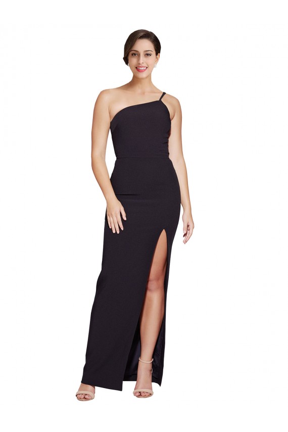 Noir Fourreau Sans bretelle Crêpe Stretch Longue Formelles Robes demoiselle d'honneur / Robes de soirée / Robes de bal Prix Réduit