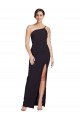 Noir Fourreau Sans bretelle Crêpe Stretch Longue Formelles Robes demoiselle d'honneur / Robes de soirée / Robes de bal Prix Réduit
