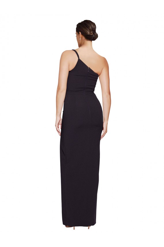 Noir Fourreau Sans bretelle Crêpe Stretch Longue Formelles Robes demoiselle d'honneur / Robes de soirée / Robes de bal Prix Réduit