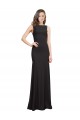 Noir Sirène Bateau Crêpe Stretch Longue Robes demoiselle d'honneur / Robes de bal Prix Réduit