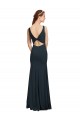 Noir Sirène Bateau Crêpe Stretch Longue Robes demoiselle d'honneur / Robes de bal Prix Réduit