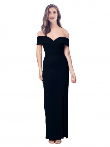 Noir Sirène Épaule Dénudée Crêpe Stretch Longue Formelles Robes demoiselle d'honneur / Robes de soirée / Robes de bal Prix Réduit