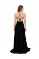 Noir Trapèze Col V Spandex Longue Formelles Robes demoiselle d'honneur / Robes de soirée / Robes de bal Prix Réduit