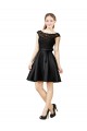 Noir Trapèze Illusion Satiné Dentelle Courte Robes demoiselle d'honneur / Robes de cocktail Prix Réduit