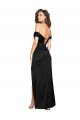 Noir Trapèze Satiné Soyeux Longue Formelles Robes demoiselle d'honneur / Robes de soirée / Robes de bal Prix Réduit