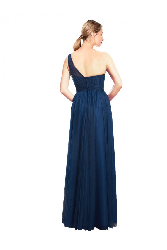 Noir Trapèze Tulle Longue Robes demoiselle d'honneur Prix Réduit
