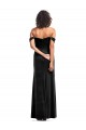 Noir Trapèze Épaule Dénudée Sans bretelle Velours Stretch Longue Formelles Robes demoiselle d'honneur / Robes de soirée / Robes de bal Prix Réduit