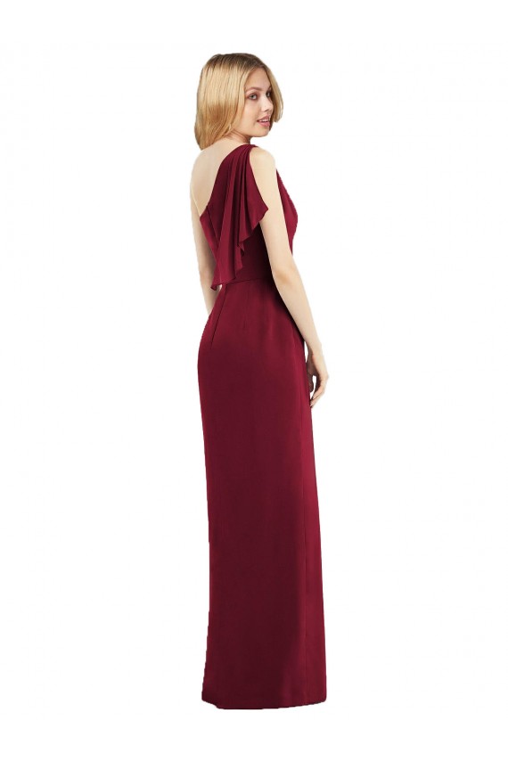Olive verte Trompette Mousseline Longue Robes demoiselle d'honneur Prix Réduit