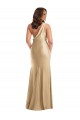 Or doux Sirène Satiné Soyeux Longue Formelles Robes demoiselle d'honneur / Robes de soirée / Robes de bal Prix Réduit