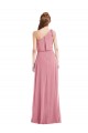 Peau Rose Trapèze Mousseline Longue Robes demoiselle d'honneur Prix Réduit