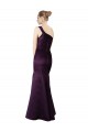 Pourpre Sirène Satiné Longue Robes demoiselle d'honneur / Robes de bal Prix Réduit