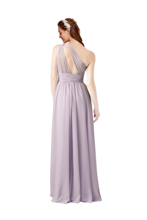 Pourpre Trapèze Mousseline Longue Robes demoiselle d'honneur Prix Réduit