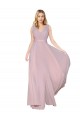 Primevère Trapèze Col V Mousseline Longue Formelles Robes demoiselle d'honneur / Robes de soirée / Robes de bal Prix Réduit