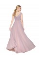 Primevère Trapèze Col V Mousseline Longue Formelles Robes demoiselle d'honneur / Robes de soirée / Robes de bal Prix Réduit