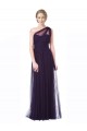 Prune Trapèze Tulle Longue Robes demoiselle d'honneur Prix Réduit