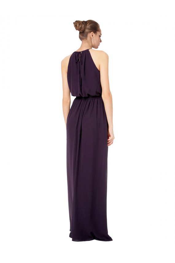 Rose 114 Trapèze Bretelles spaghetti Mousseline Longue Robes demoiselle d'honneur Prix Réduit