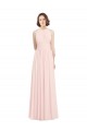 Rose 42 Trapèze Licou Mousseline Longue Robes demoiselle d'honneur Prix Réduit