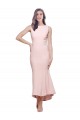 Rose Fourreau Col Haut midi Crêpe Stretch Courte Asymétrique Robes demoiselle d'honneur / Robes de soirée / Robes de cocktail Prix Réduit
