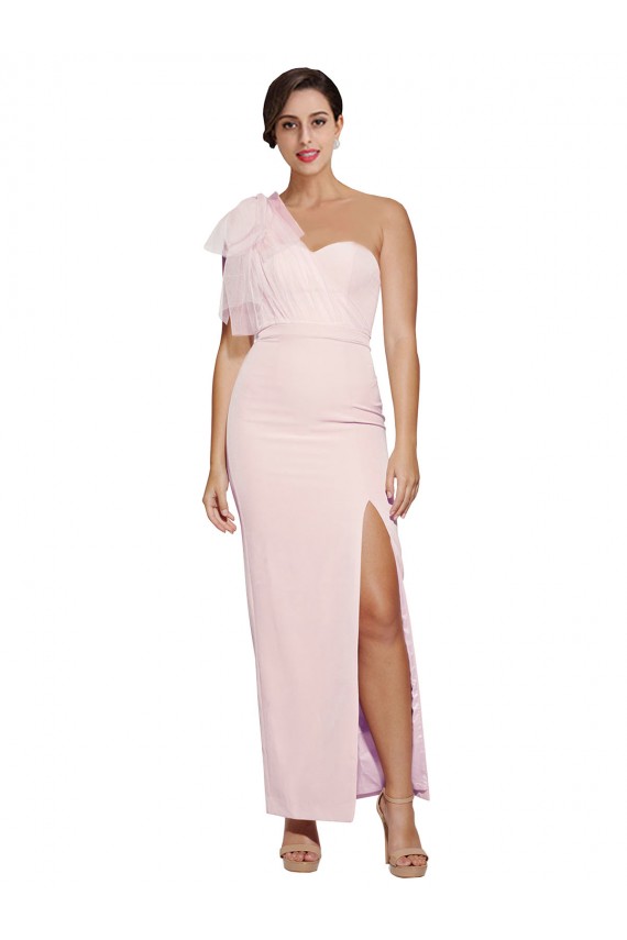 Rose Fourreau Crêpe Stretch Longue Formelles Robes demoiselle d'honneur / Robes de soirée / Robes de bal Prix Réduit