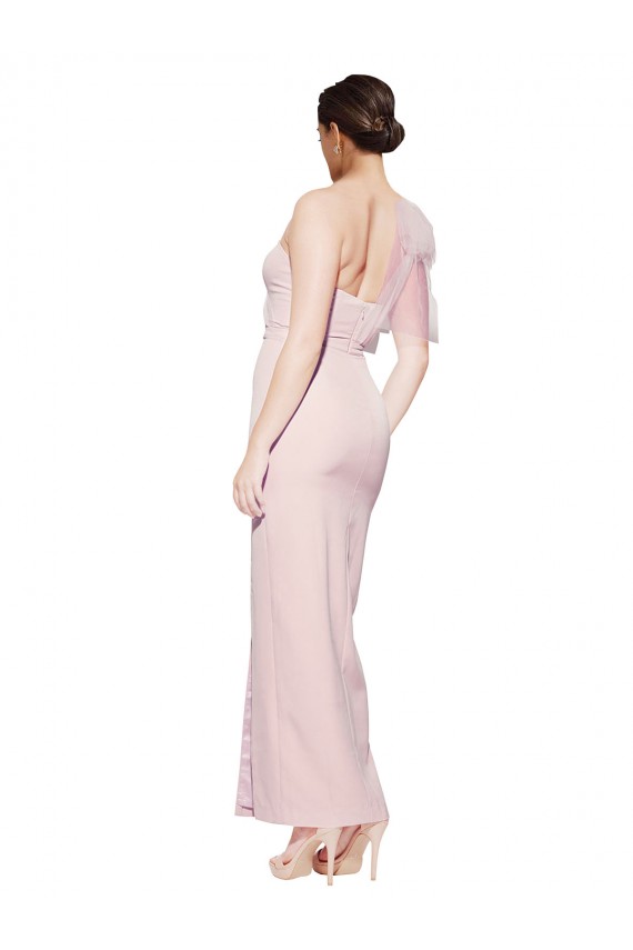 Rose Fourreau Crêpe Stretch Longue Formelles Robes demoiselle d'honneur / Robes de soirée / Robes de bal Prix Réduit