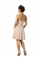Rose Trapèze Mousseline Dentelle Courte Robes demoiselle d'honneur / Robes de cocktail Prix Réduit