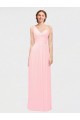 Rose Trapèze Mousseline Longue Robes demoiselle d'honneur Prix Réduit