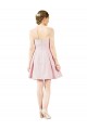 Rose Trapèze Satiné Courte Robes demoiselle d'honneur / Robes de cocktail Prix Réduit