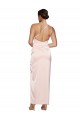 Rose Trapèze Satiné Soyeux Longue Robes demoiselle d'honneur / Robes de bal Prix Réduit