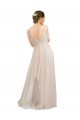 Rose Trapèze Scoop Tulle Longue Robes demoiselle d'honneur Prix Réduit