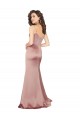 Rose poussiéreux Fourreau Col V Satiné Soyeux Longue Formelles Robes demoiselle d'honneur / Robes de soirée / Robes de bal Prix Réduit