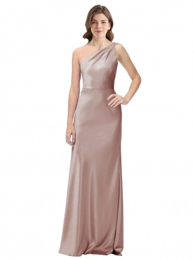 Rose poussiéreux Fourreau Satiné Stretch Longue Formelles Robes demoiselle d'honneur / Robes de soirée / Robes de bal Prix Réduit