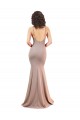 Rose poussiéreux Sirène Col V Crêpe Stretch Longue Formelles Robes demoiselle d'honneur / Robes de soirée / Robes de bal Prix Réduit