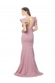Rose poussiéreux Sirène Col rond Balayage train Crêpe Stretch Longue Formelles Robes demoiselle d'honneur / Robes de soirée / Robes de bal Prix Réduit