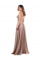 Rose poussiéreux Trapèze Col V Spandex Longue Formelles Robes demoiselle d'honneur / Robes de soirée / Robes de bal Prix Réduit