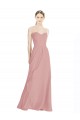 Rose poussiéreux Trapèze Mousseline Longue Robes demoiselle d'honneur Prix Réduit