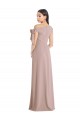 Rose poussiéreux Trapèze Épaule Dénudée Crêpe Stretch Longue Formelles Robes demoiselle d'honneur / Robes de soirée / Robes de bal Prix Réduit